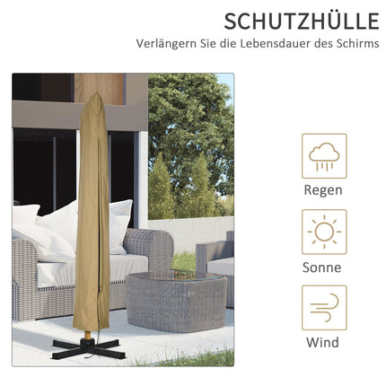 Square Cantilever Parasol, Adjustable height, 295 cm, Khaki