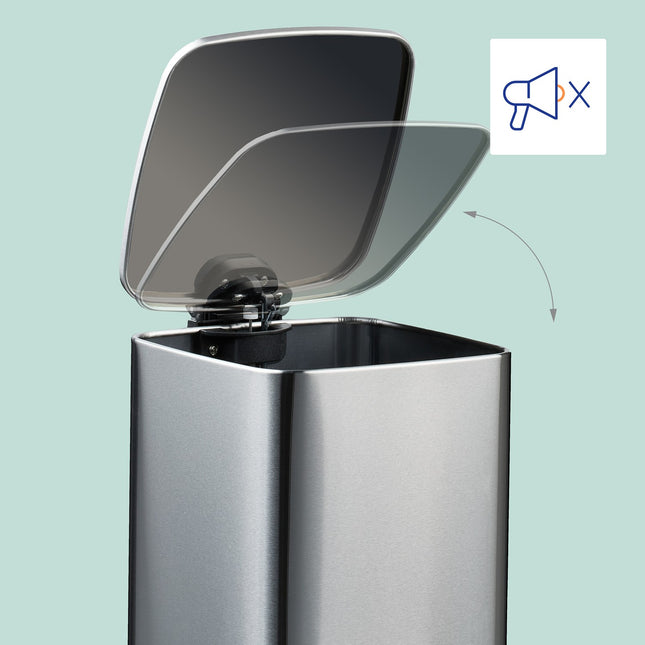 Vierkante pedaalemmer 6L met binnenzakken - Soft-Close, Handsfree