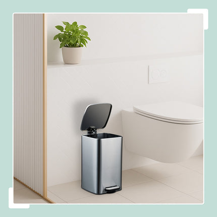 Square Pedal Bin 8L with Soft-Close Lid