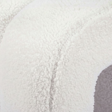 Square Plush Footstool – Teddy Fabric, Padded Seat