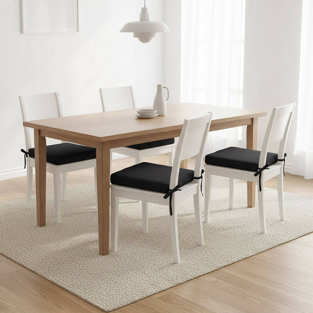 Square Seat Cushions with Ties, Set of 4