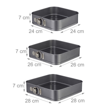 Square baking tins set of 3