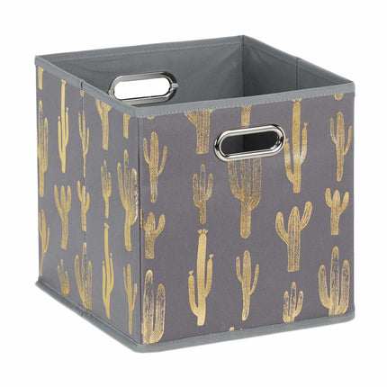 Square collapsible box with cactus motif