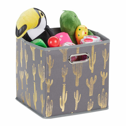 Square collapsible box with cactus motif