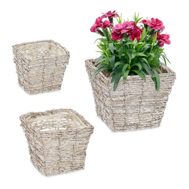 Square flower pot - set of 3
