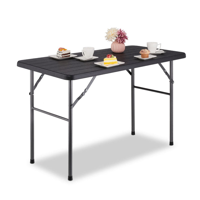Vierkante tuintafel in houtlook