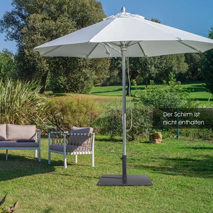 Square umbrella holder of 50 cm parasol base with foot pads Black