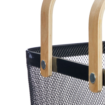 Square wire basket with handle