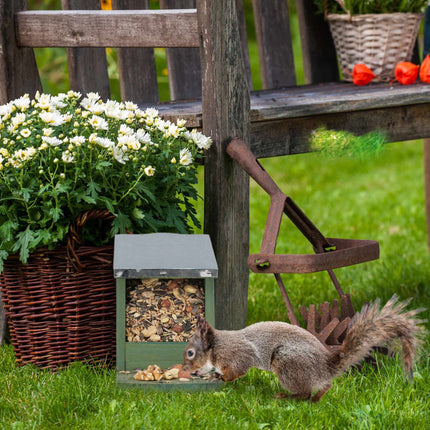 Squirrel feeder Metal roof