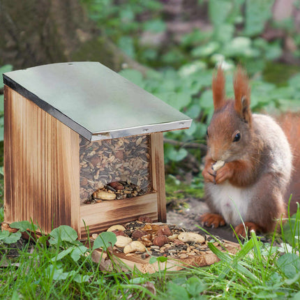 Squirrel feeder Metal roof