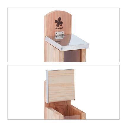 Squirrel feeder with metal roof