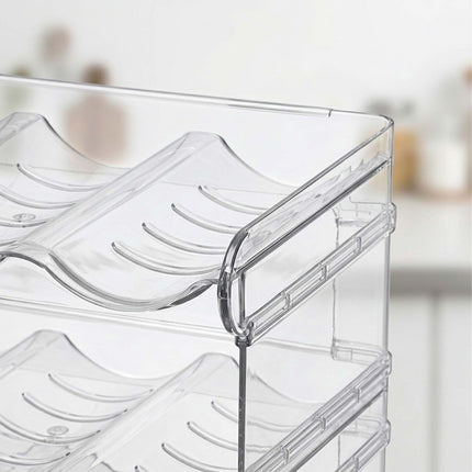 Stackable Bottle Rack – 16 Bottles, 4 Tiers, Transparent