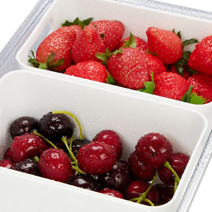Stackable Fridge Organizer with 3 Drainage Baskets