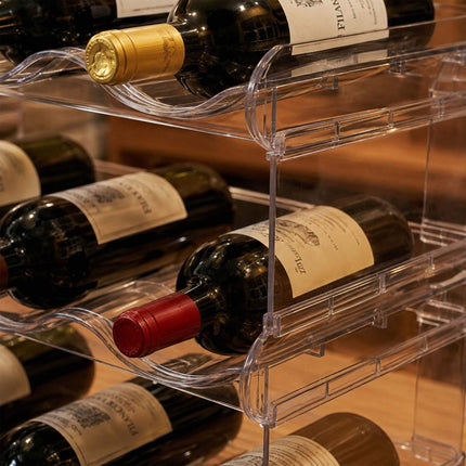 Stackable Modular Bottle Rack – 12-Bottle, Transparent