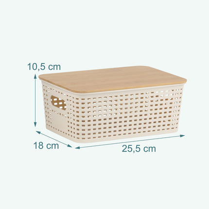 Stackable Storage Box Set with Bamboo Lid