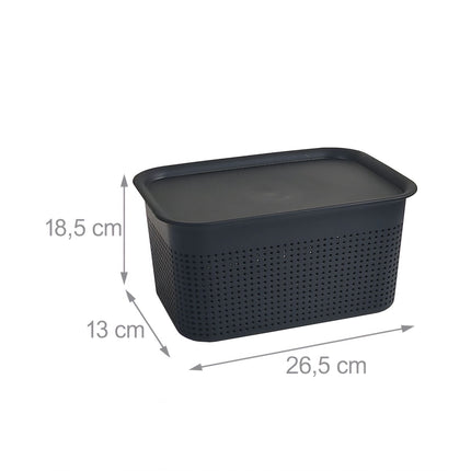 Stackable Storage Boxes, Set Of 6, Lids, Ventilated
