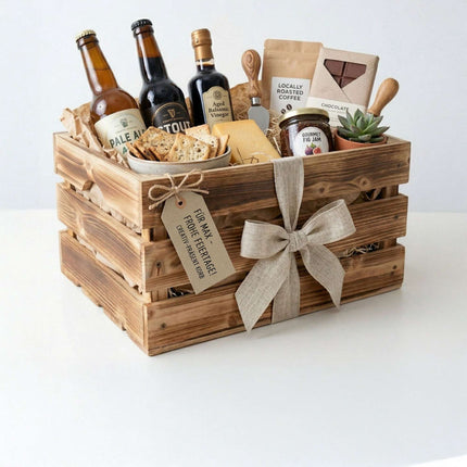 Stackable Vintage Pine Crates, Set of 3, 25x40x30 cm