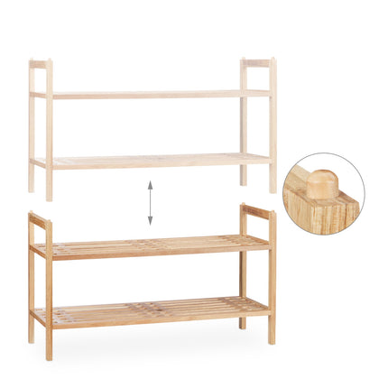 Stackable shoe shelf in walnut