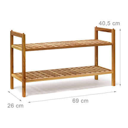 Stackable shoe shelf in walnut wood