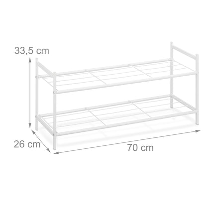 Stackable shoe shelf with 2 shelves