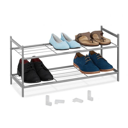 Stackable shoe shelf with 2 shelves