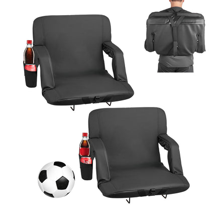 Stadium Seat, 6-Position Recline, 23-In Wide, Cup Holder