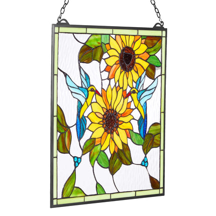 Stained Glass Window Panel, Tiffany Style, 502 x 520 mm