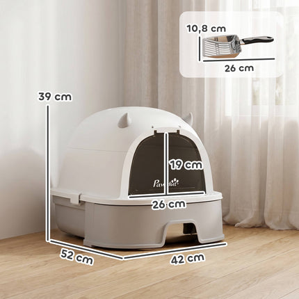 Stainless Steel Cat Litter Box with Removable Lid & Filters