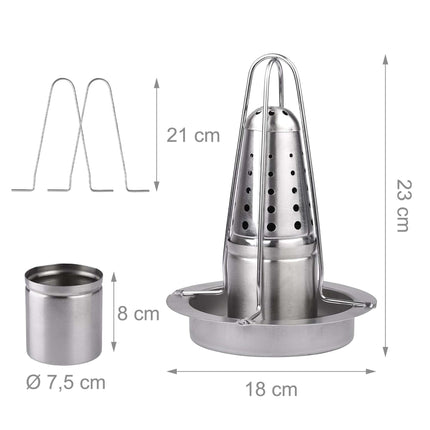 Stainless Steel Chicken Stand – Liquid Reservoir, Drip Tray