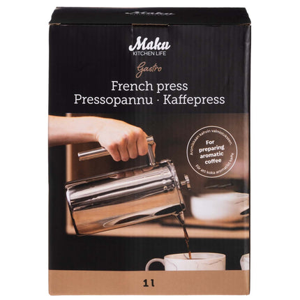 Stainless Steel Coffee Press, 1 Liter Capacity