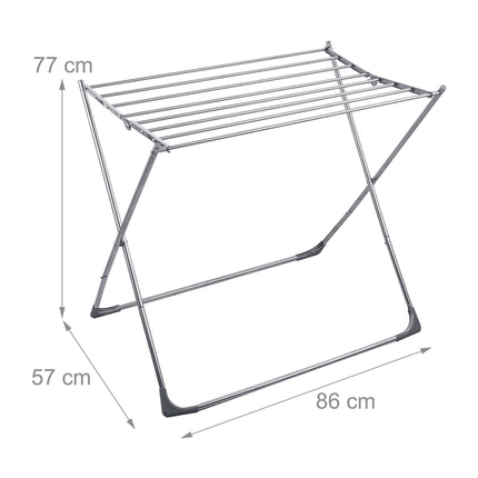 Stainless Steel Folding Drying Rack, 8 Bars, Silver