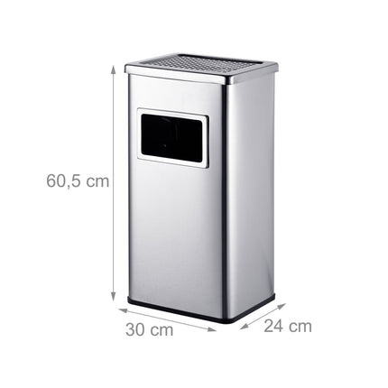 Stainless Steel Freestanding Ashtray with Bin