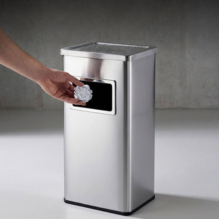 Stainless Steel Freestanding Ashtray with Bin