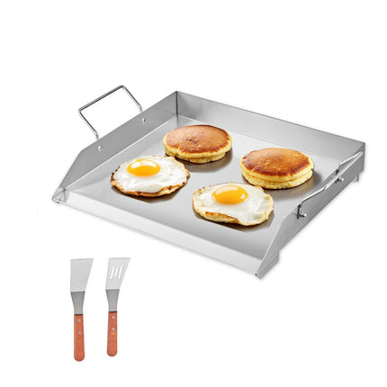 Stainless Steel Griddle Plate 18x16 in, With Handle