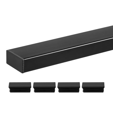 Stainless Steel Handrail 6.5ft, Matte Black, Rectangular