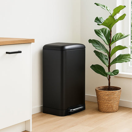 Stainless Steel Kitchen Bin, 30L with Pedal & Bags
