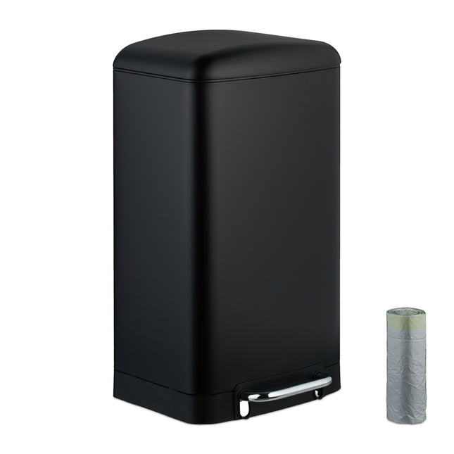 Stainless Steel Kitchen Bin, 30L with Pedal & Bags