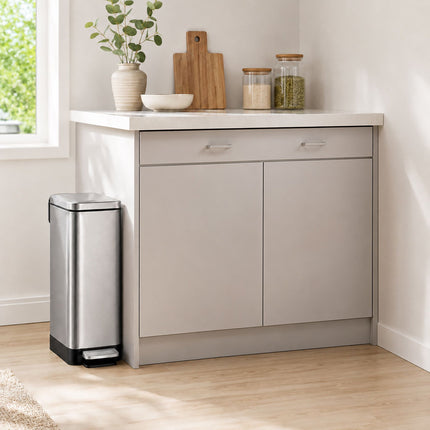 Stainless Steel Pedal Bin, 15L – Soft-Close, Slim Design