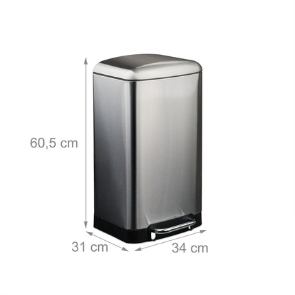Stainless Steel Pedal Bin, 30L with Garbage Bags
