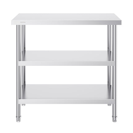 Stainless Steel Prep Table, 18 x 36 in, 3-Tier