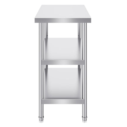 Stainless Steel Prep Table, 18 x 36 in, 3-Tier