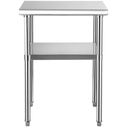 Stainless Steel Prep Table 24x24, Wheels, Undershelf