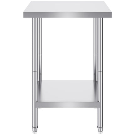 Stainless Steel Prep Table, 24x24x34 In, 3-Level Shelf