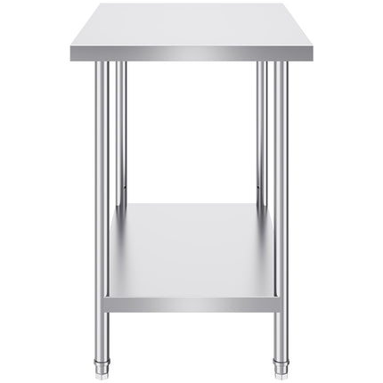 Stainless Steel Prep Table 24 x 36 x 34 in, 3-Level Adjustable