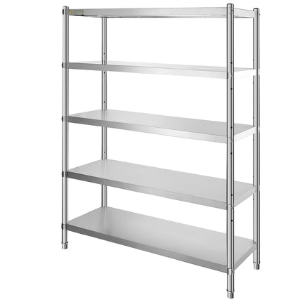 Stainless Steel Shelving Unit, 5-Tier, 48x18x72