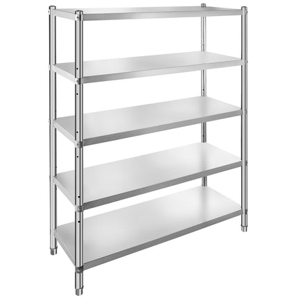 Stainless Steel Shelving Unit, 5-Tier, 48x18x72