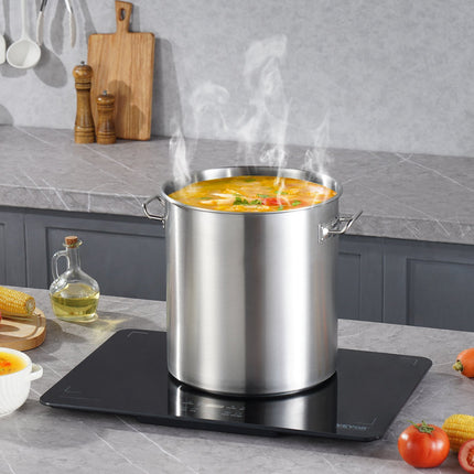 Stainless Steel Stock Pot 24 QT with Glass Lid, Composite Bottom