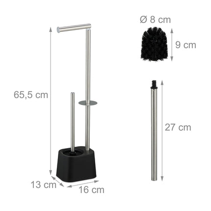Stainless Steel Toilet Paper Holder with Brush