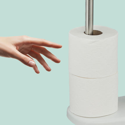 Stainless Steel Toilet Roll Holder with Shelf