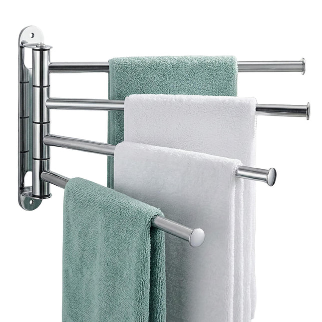 Stainless Steel Wall Towel Rail, 4 Swivelling Arms
